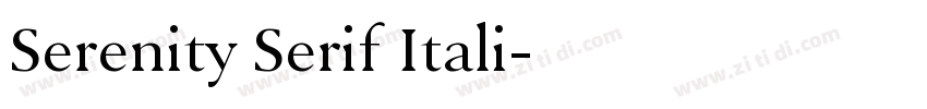 Serenity Serif Itali字体转换